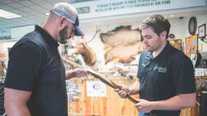 Customer inspecting bow work
