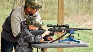 Father son 1 shooting bench targets youth shooting photo by NSSF