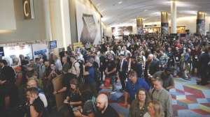 Waiting to enter SHOT Show 2020