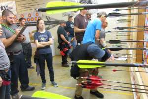 Archery customers on the range